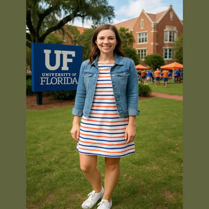 🦋 HIHO Harbour Stripe 3/4 Sleeve Tee Dress